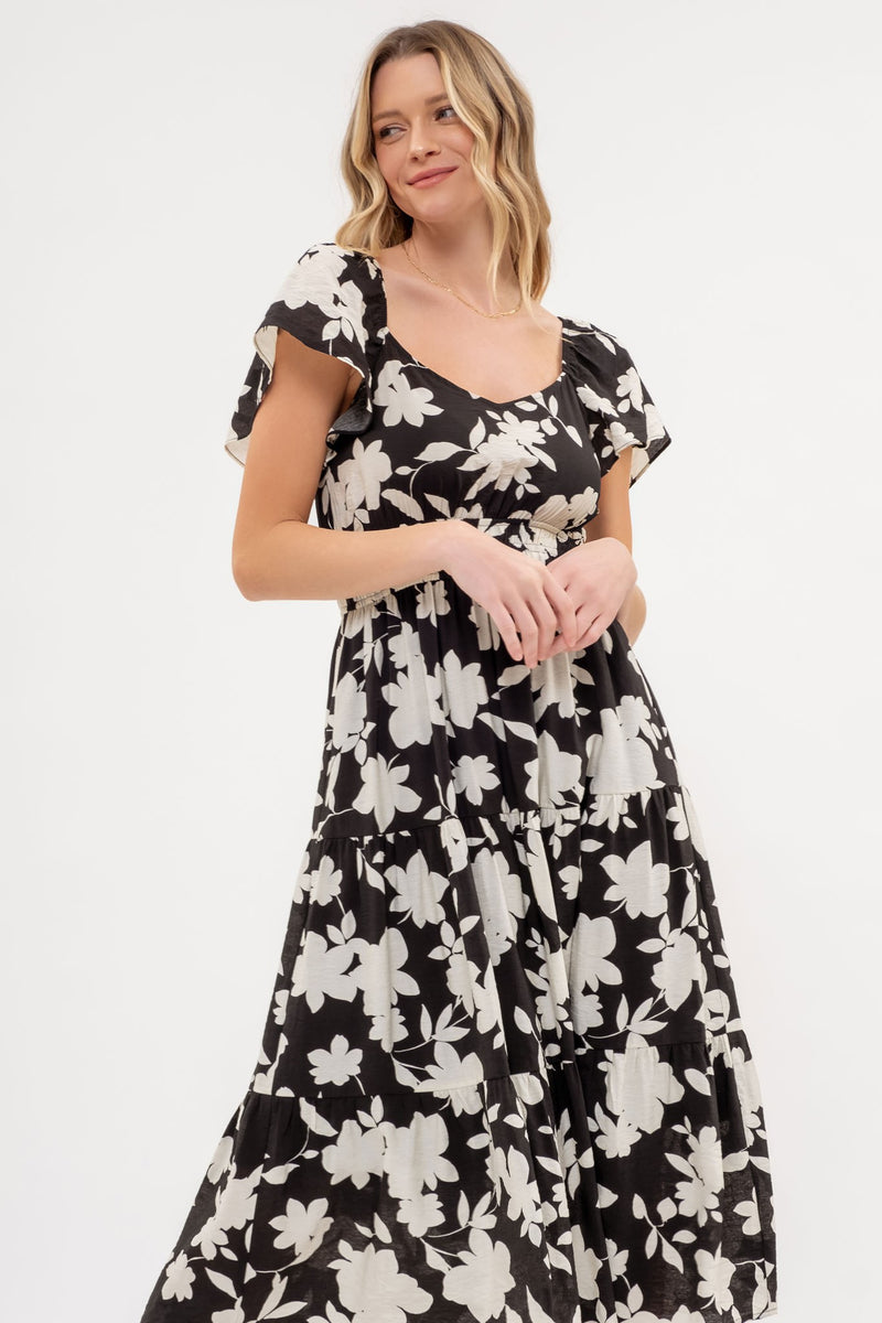 White House Black Market Red Dress FLORAL FLOUNCE SLEEVE TIERED MIDI DRESS Cranberry Boutique White House Black Market Red Dress FLORAL FLOUNCE SLEEVE TIERED MIDI DRESS Cranberry Boutique