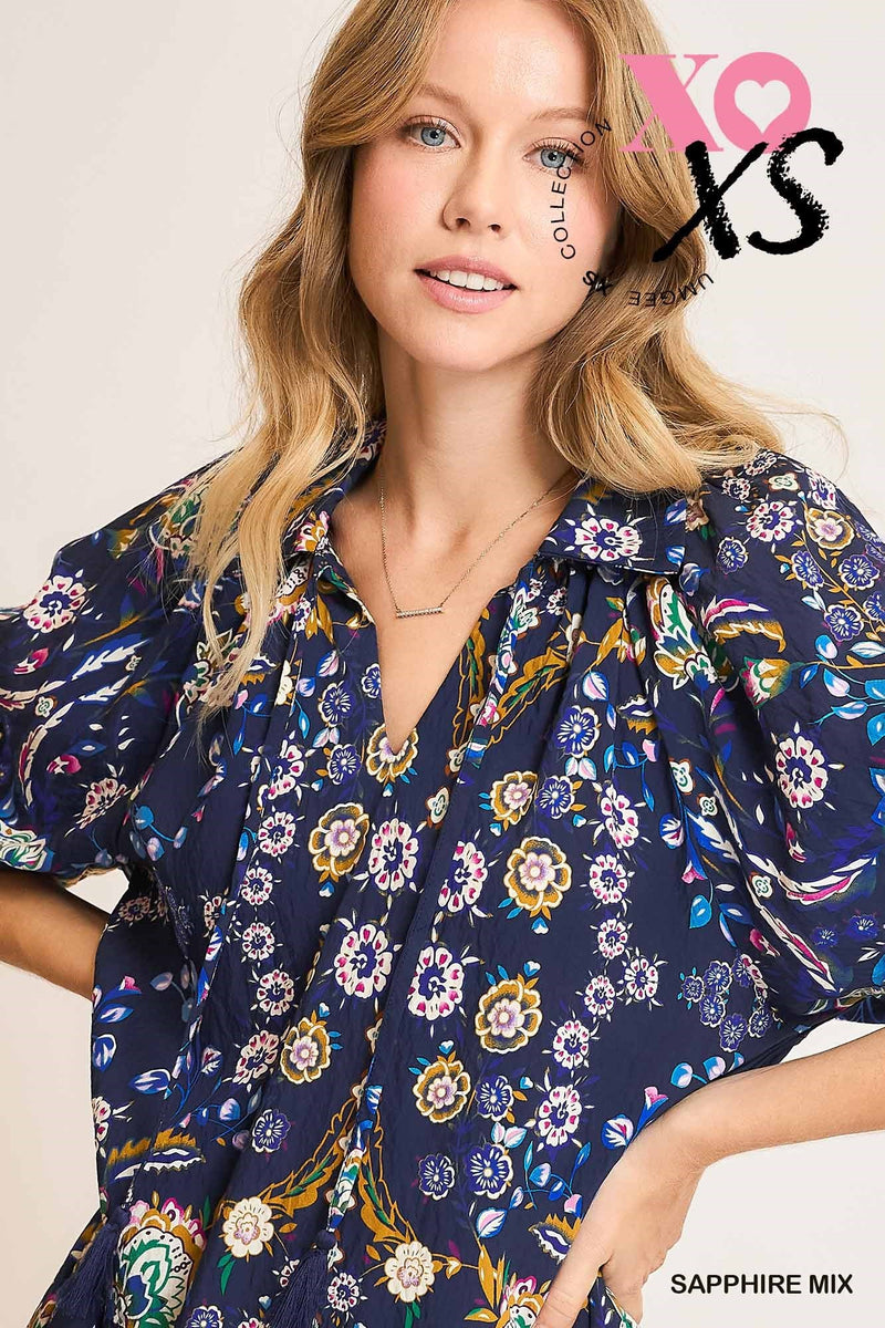 Boho Chic Black Mix Floral Mini Dress – Cranberry Boutique