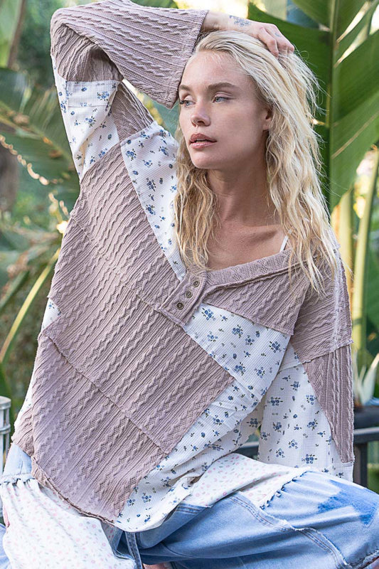 Beige Multi Top