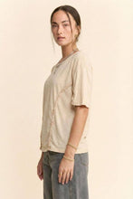 Load image into Gallery viewer, Braided Seam Detail Drop Shoulder Tee