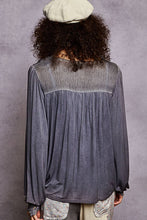 Load image into Gallery viewer, Long Sleeve Contrast Floral Lace Crochet V-Neck Top
