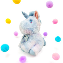 Load image into Gallery viewer, Blue Unicorn Plush Toy with Bow