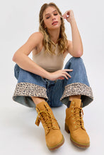 Load image into Gallery viewer, Mid Rise Wide Leg with Leopard Cuff