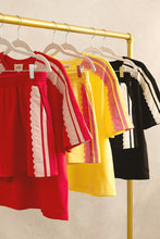 Load image into Gallery viewer, French Terry Side Lace Detail Short Sleeves Top