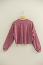Load image into Gallery viewer, Cropped Crewneck Sweatshirt With Oversized Sleeves