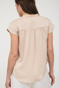 DROP SHOULDER BUTTON FRONT BLOUSE