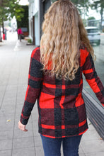 Load image into Gallery viewer, Red &amp; Black Plaid Cardigan