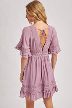 Load image into Gallery viewer, V-NECK LACE DRESS OPEN BACK - EASTER DAY