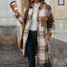 Load image into Gallery viewer, Women&#39;s Polished Plaid Long Coat