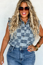 Load image into Gallery viewer, LAINEY CHECKERED DENIM VEST