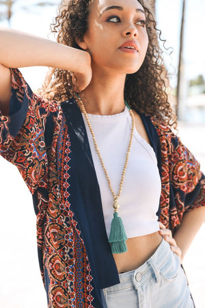 Bohemia Beaded Tassel Necklace