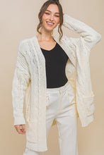Load image into Gallery viewer, Chenille Cable Knit Oversized Open Front Cardigan