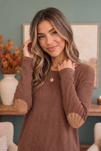 Load image into Gallery viewer, STRIPED LONG SLEEVE TOP WITH ELBOW PATCHES