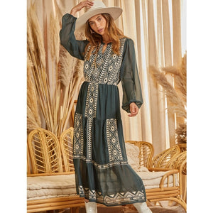 Embroidered Maxi Dress