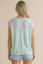Load image into Gallery viewer, Wide Stripe French Terry Color Block Top