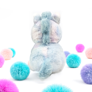 Blue Unicorn Plush Toy with Bow