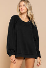 Load image into Gallery viewer, Back cross strap details balloon sleeve sweatshirt