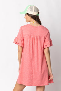 Short Sleeve French Terry Pocket Tee Shirt Dress
