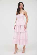 Load image into Gallery viewer, FLORAL BACK TIERED RUFFLE TIERED MAXI DRESS