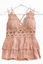 Load image into Gallery viewer, Cami Lace Ruffled Tank Top