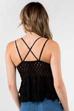 Load image into Gallery viewer, Cami Lace Ruffled Tank Top