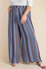 Load image into Gallery viewer, CRINKLE RAYON PRINT WAIST ELASTIC WIDE PANTS
