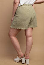 Load image into Gallery viewer, Drawstring Waist Frayed Hem Shorts