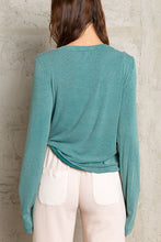 Load image into Gallery viewer, Button placket faux pocket long sleeve top