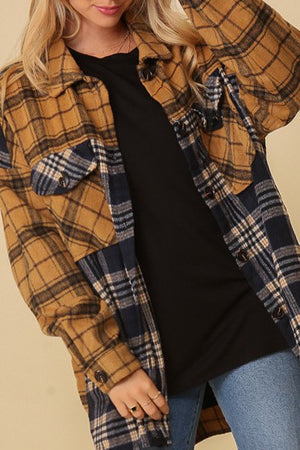 MIXED PLAID SHACKET