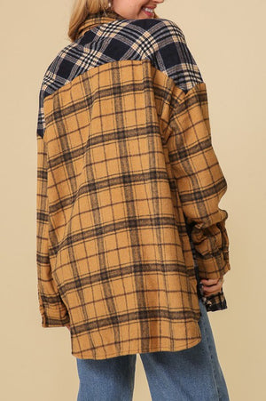 MIXED PLAID SHACKET