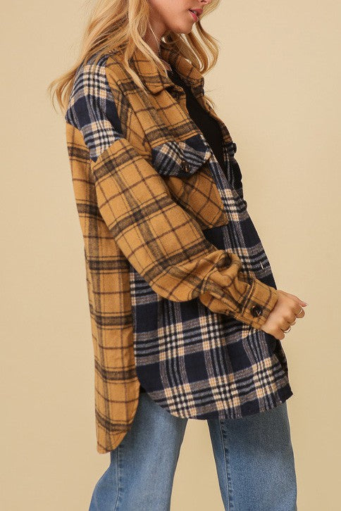 MIXED PLAID SHACKET