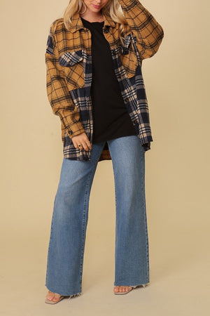 MIXED PLAID SHACKET