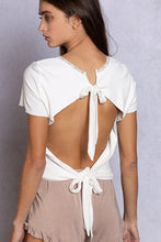 Load image into Gallery viewer, Open Back Short Sleeve Knit Top