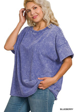 Load image into Gallery viewer, Acid Wash French Terry Drop Shoulder Top