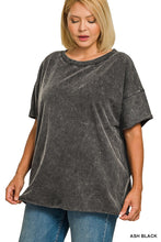 Load image into Gallery viewer, Acid Wash French Terry Drop Shoulder Top