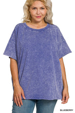 Load image into Gallery viewer, Acid Wash French Terry Drop Shoulder Top