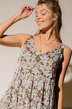 Load image into Gallery viewer, CHIFFON PRINTED DEEP V NECK FULL LINED MAXI DRESS