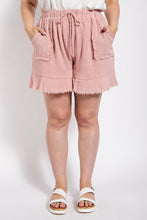 Load image into Gallery viewer, Lined Fluttered Hem Patch Pocket Shorts