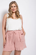 Load image into Gallery viewer, Lined Fluttered Hem Patch Pocket Shorts