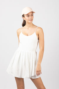 Pleated Activewear Cami Dress w/ Shorts Lining