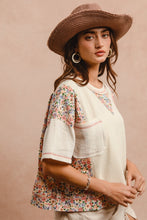 Load image into Gallery viewer, Thermal And Gauze With Floral Mix And Match Top