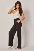 Load image into Gallery viewer, Stretchy Ribbed Drawstring Pocket Wide Leg Pants