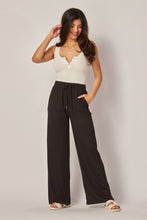 Load image into Gallery viewer, Stretchy Ribbed Drawstring Pocket Wide Leg Pants