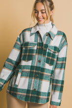 Load image into Gallery viewer, Wool Blend Plaid Button Up Shacket