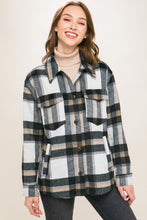 Load image into Gallery viewer, Wool Blend Plaid Button Up Shacket