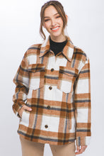 Load image into Gallery viewer, Wool Blend Plaid Button Up Shacket