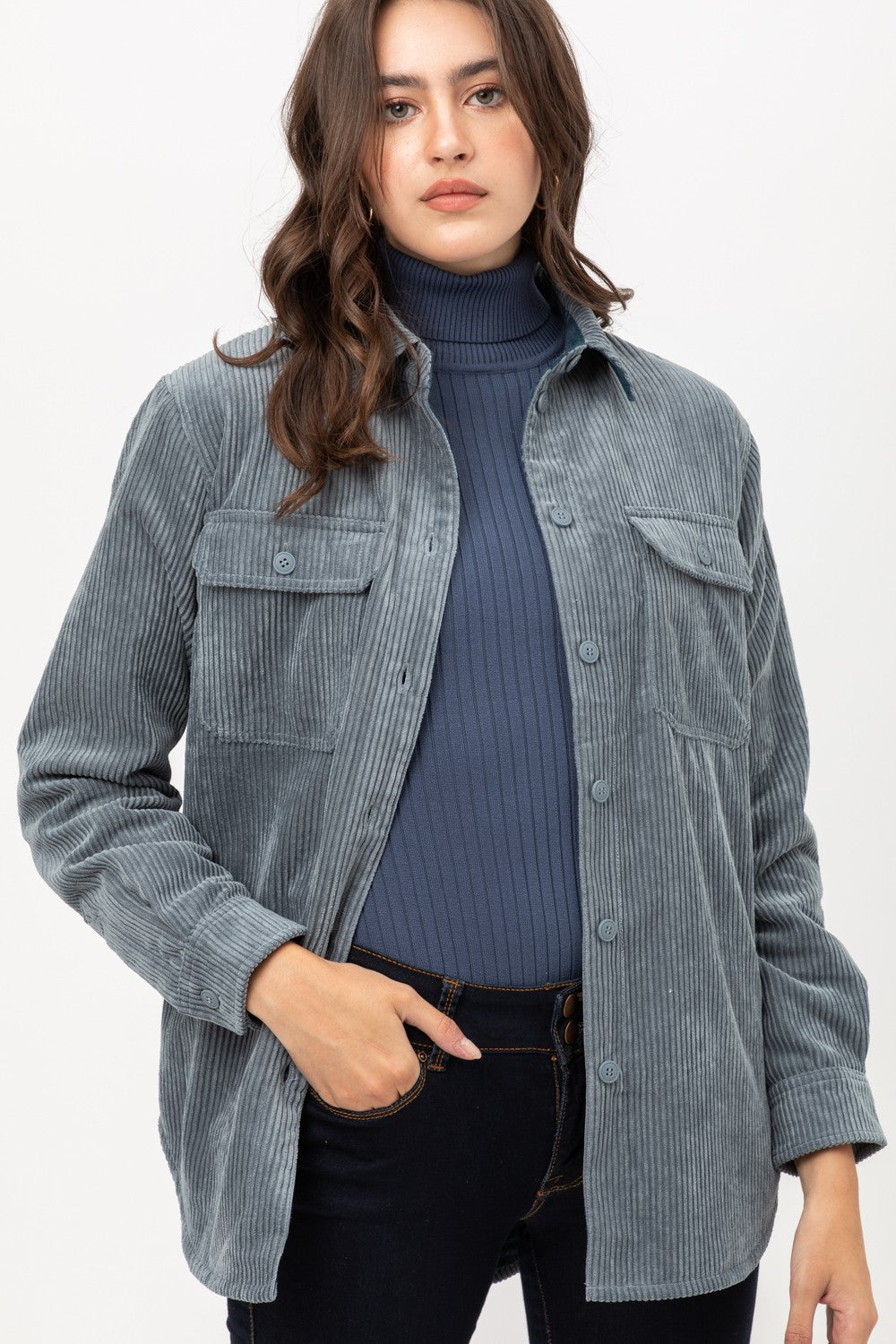 Corduroy Reversible Button Down Jacket