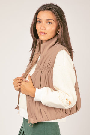 High Neck Crop Vest