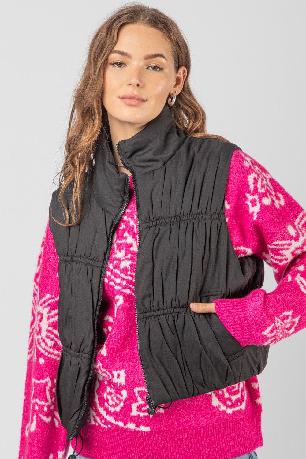 High Neck Crop Vest