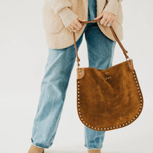 Load image into Gallery viewer, Rosalie Rivet Suede Hobo Bag